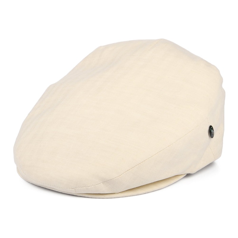 City Sport Micro-Herringbone Cotton-Linen Flat Cap – Beige 55