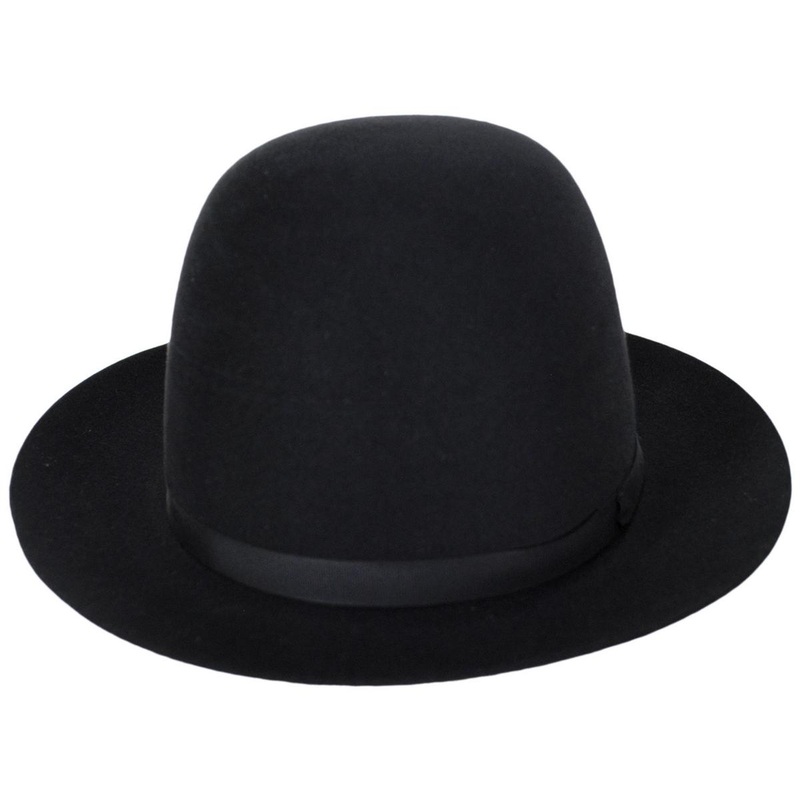 Dalton Rollable Fur Felt Shapeable Open Crown Fedora Hat BLACK 55cm