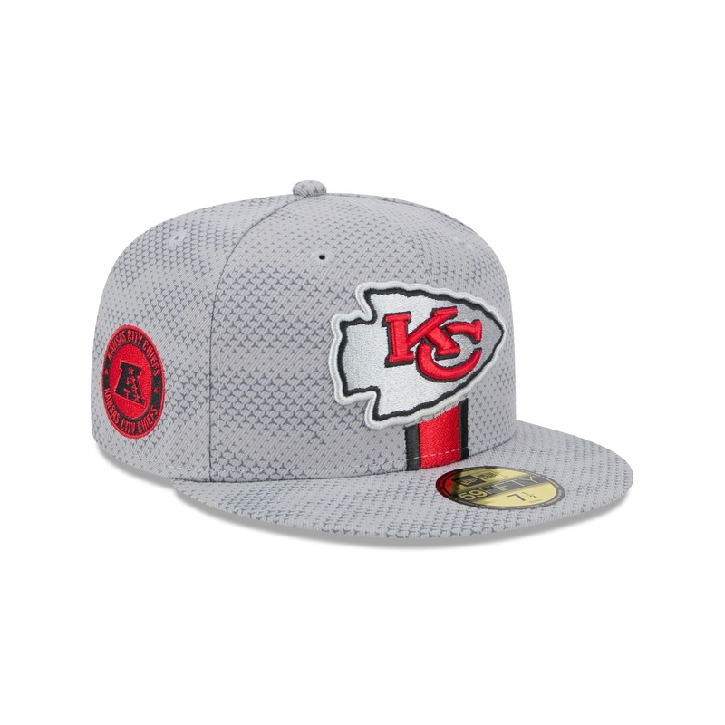 Kansas City Chiefs 2024 Sideline Gray 59FIFTY Fitted Hat 7