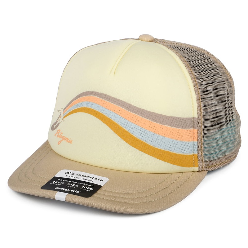Patagonia Hats Womens Psychedelic Slider Interstate Trucker Cap – Tan Adjustable