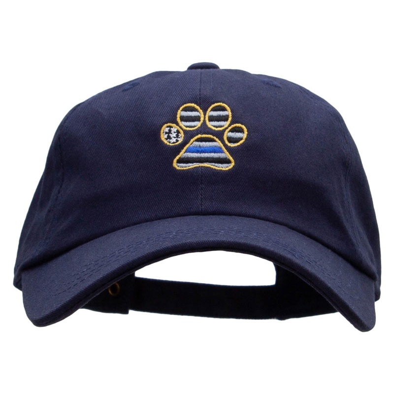 Paw Cop Embroidered Washed Cap Navy One Size