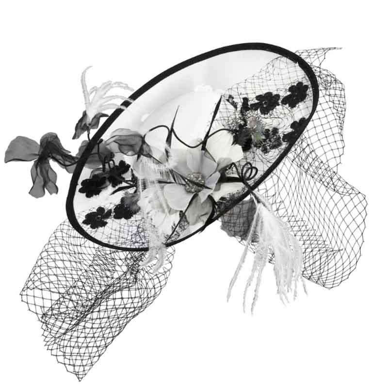 Vintage Black and White Fascinator Hat White