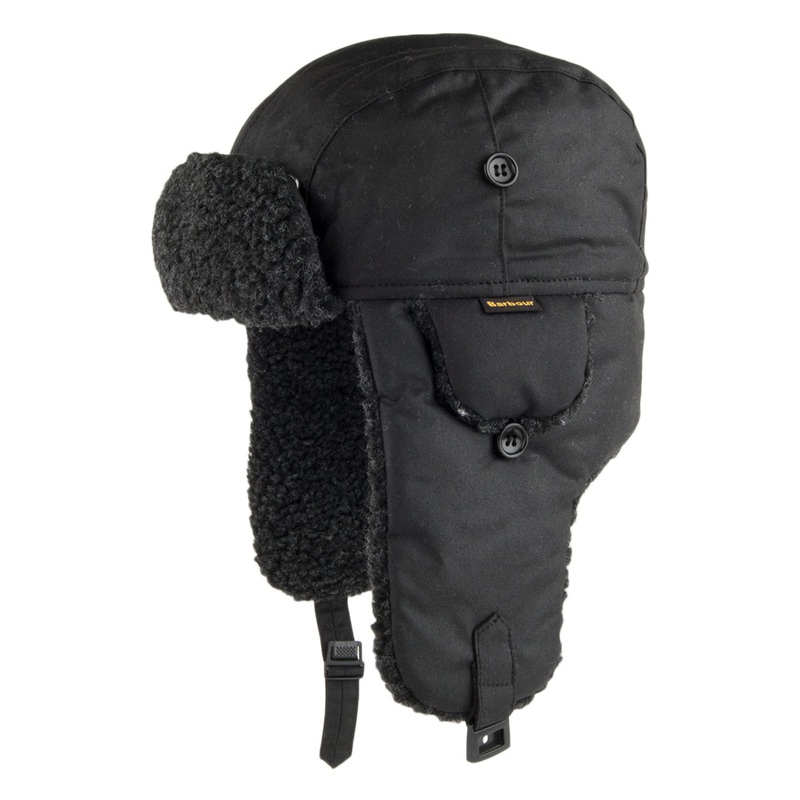 Barbour Hats Fleece Lined Trapper Hat – Black S