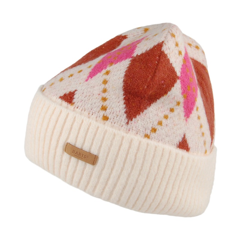 Barts Hats Eyvor Argyle Beanie Hat – Cream 1-Size
