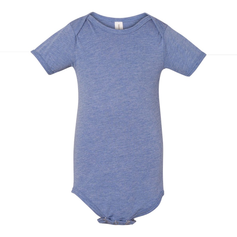 BELLA+CANVAS 134B Infant Triblend Short Sleeve One Piece Solid Black Triblend 0/3 Months