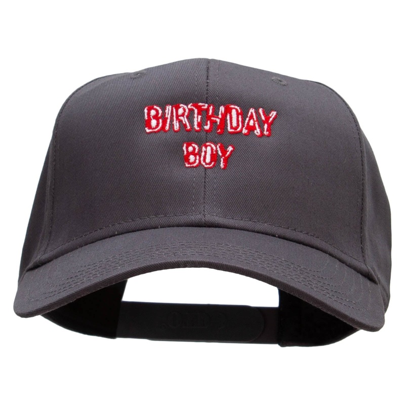 Birthday Boy Embroidered Solid Cotton Twill Pro Style Cap Charcoal One Size