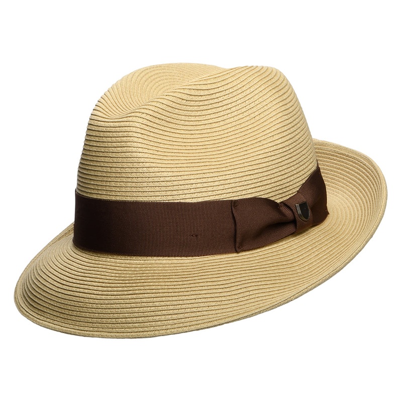Brixton Hats Horton Convertabrim Packable Toyo Straw Fedora Hat – Dark Tan Small-56cm