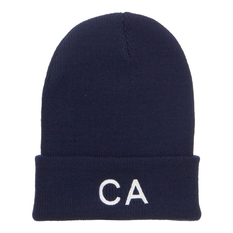 CA California Embroidered Cuff Beanie Navy One Size