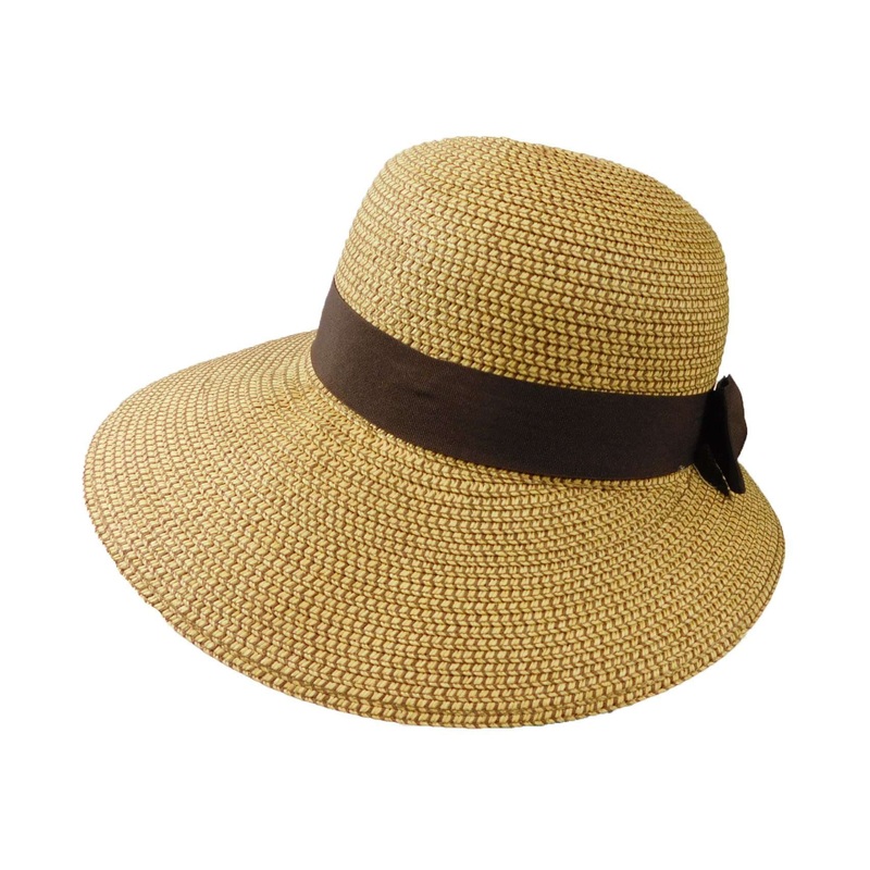 Downturned Brim Summer Hat Tan tweed