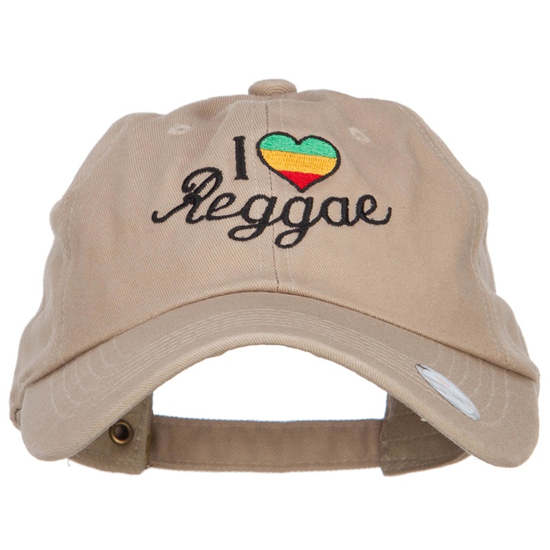 I Love Reggae Embroidered Unstructured Cap Khaki One Size