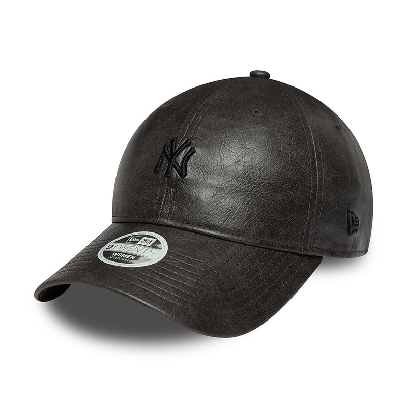 New Era Womens 9TWENTY New York Yankees Baseball Cap – MLB Tonal PU – Black On Black Adjustable