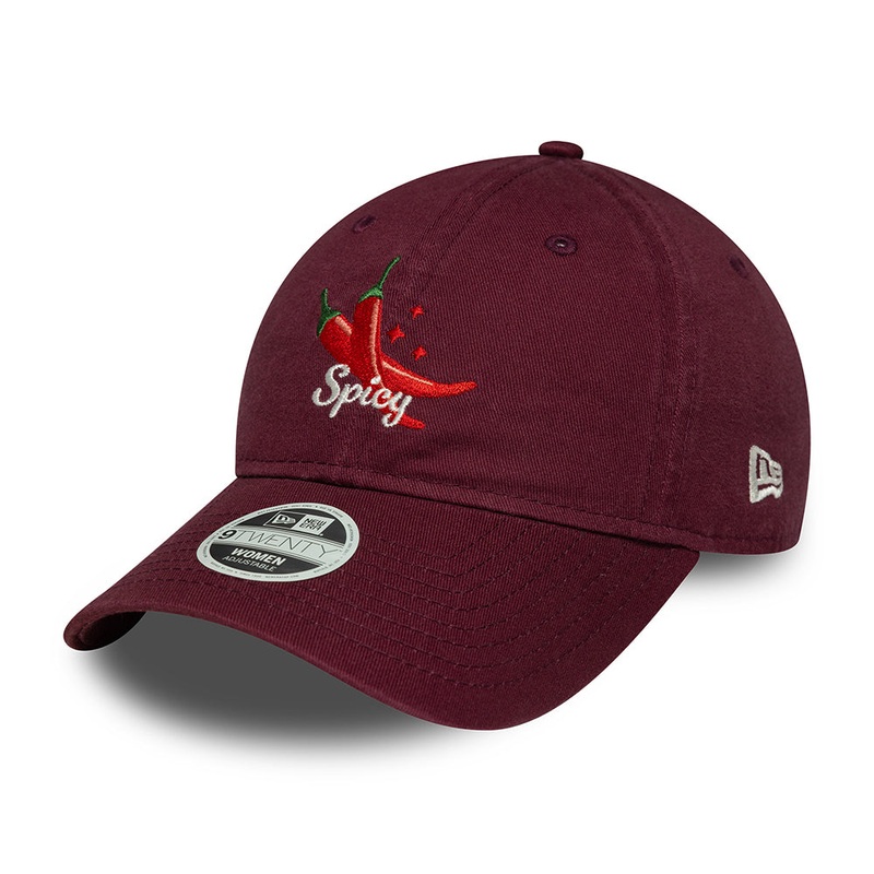 New Era Womens 9TWENTY Spicy Baseball Cap – NE Phrase – Burgundy Adjustable