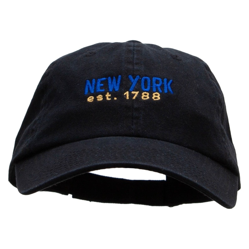 New York Year Established Embroidered Low Profile Dyed Cotton Twill Cap Black One Size