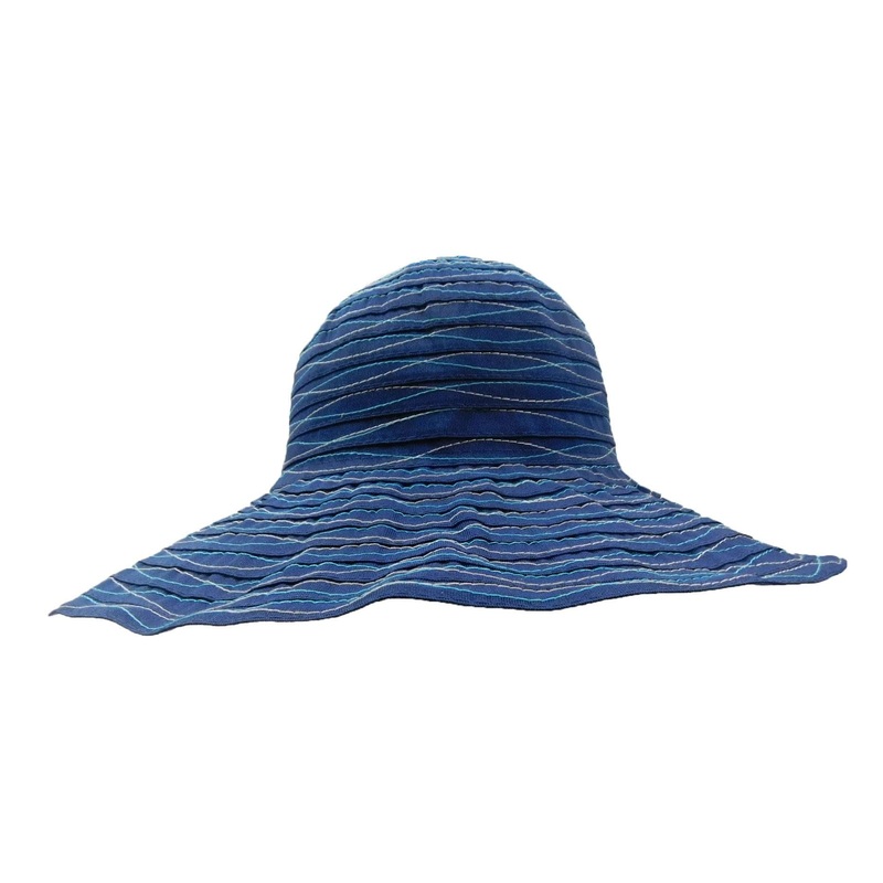 Shapeable Ribbon Floppy with Wavy Stitching Navy