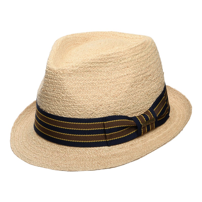 Stetson Hats Raffia Trilby Hat with Striped Band – Natural S