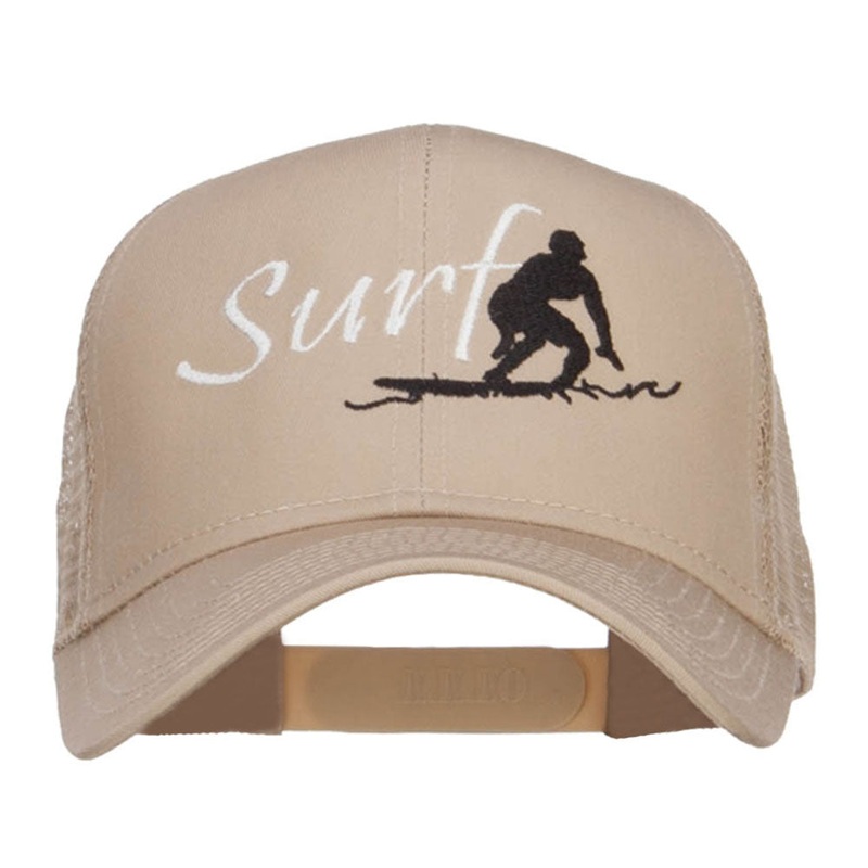 Surf Embroidered Mesh Cap Khaki One Size
