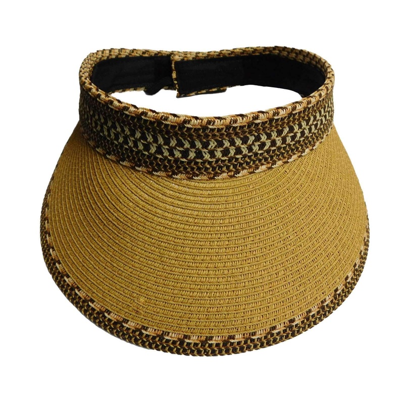 Wide Brim Tribal Pattern Roll-Up Sun Visor – Milani Hats Natural