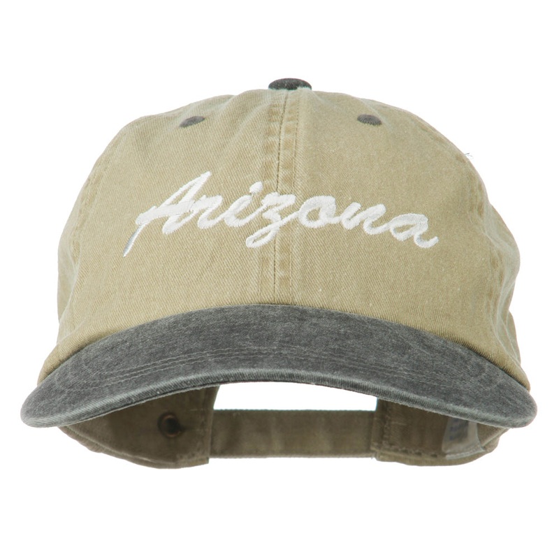 Arizona Embroidered Washed Cap Khaki Black One Size