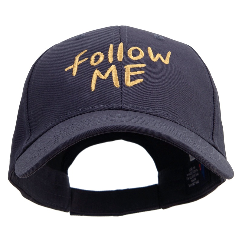 Follow Me Embroidered Low Profile Organic Cotton Cap Navy One Size