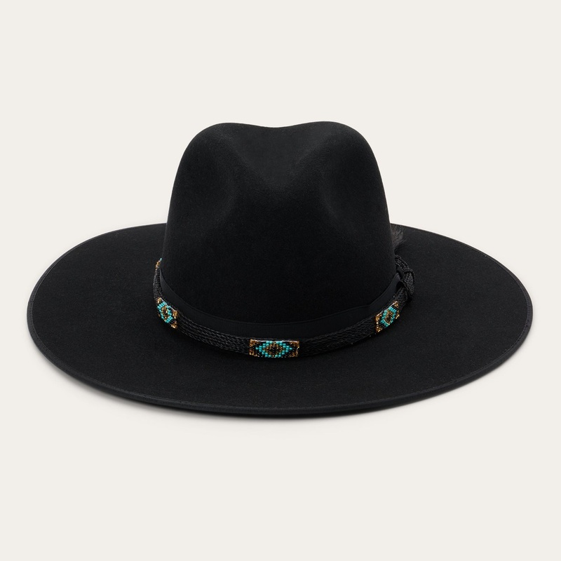 Helix Flat Brim Western Hat Black L
