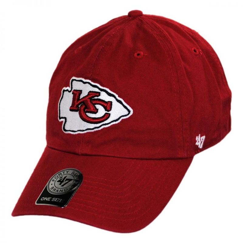 Kansas City Chiefs NFL Clean Up Strapback Baseball Cap Dad Hat RED ADJUSTABLE