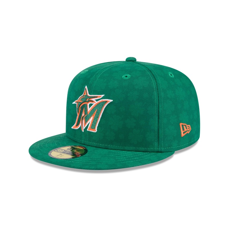 Miami Marlins St. Patrick’s Day 2025 59FIFTY Fitted Hat 7