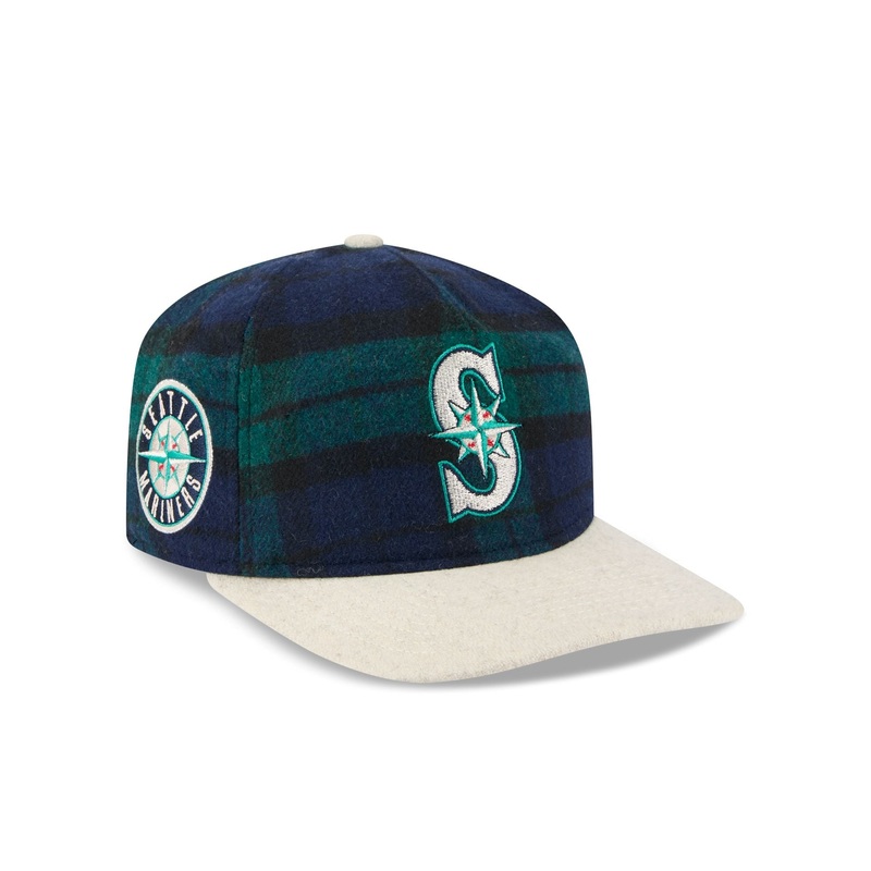 Seattle Mariners Plaid Letterman 19TWENTY Adjustable Hat One Size