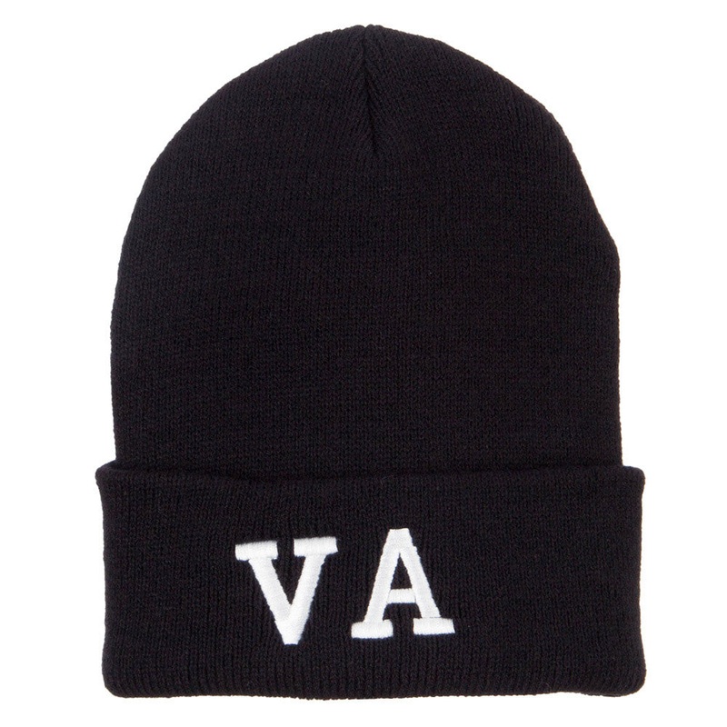 VA Virginia State Embroidered Long Beanie Black One Size