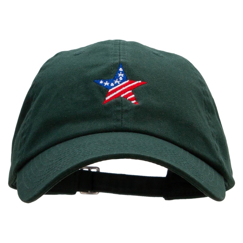 American Star Embroidered Made in USA Unstructured Washed Twill Cap Forest Green One Size