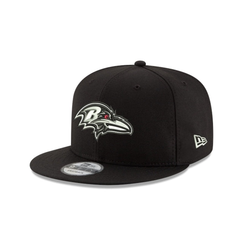Baltimore Ravens Black and White 9FIFTY Snapback Hat One Size