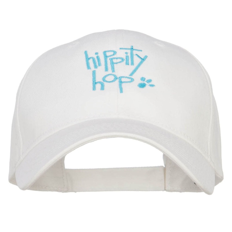 Easter Hippity Hop Embroidered Cotton Cap White One Size