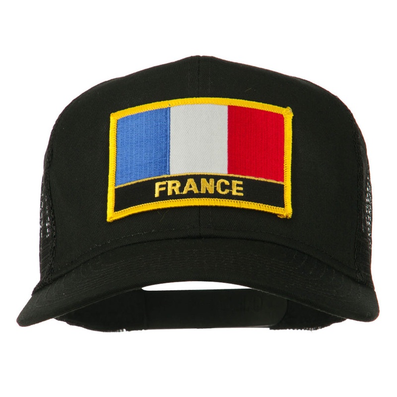 France Country Patched Mesh Back Cap Black One Size