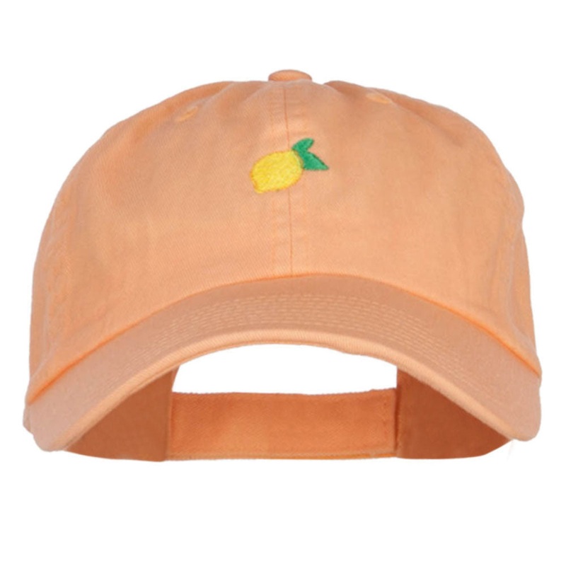 Mini Lemon Embroidered Low Cap Peach One Size