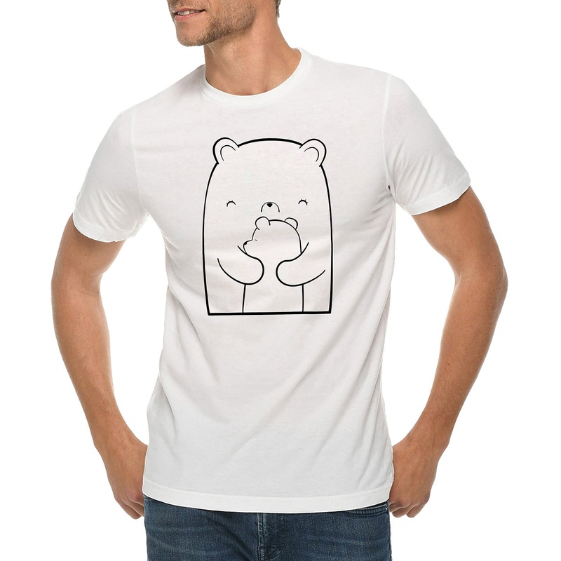 Polar Bear Mom Graphic Design Deluxe Jersey T-Shirt White XS