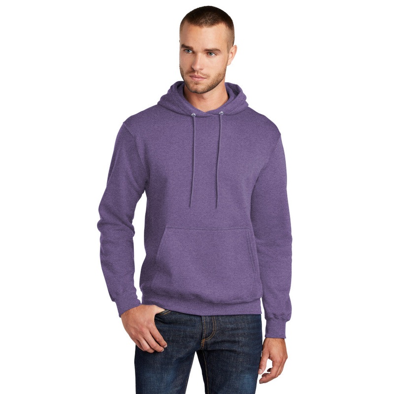 Port & Company PC78H Core Fleece Pullover Hooded Sweatshirt – Heather Purple Heather Purple S
