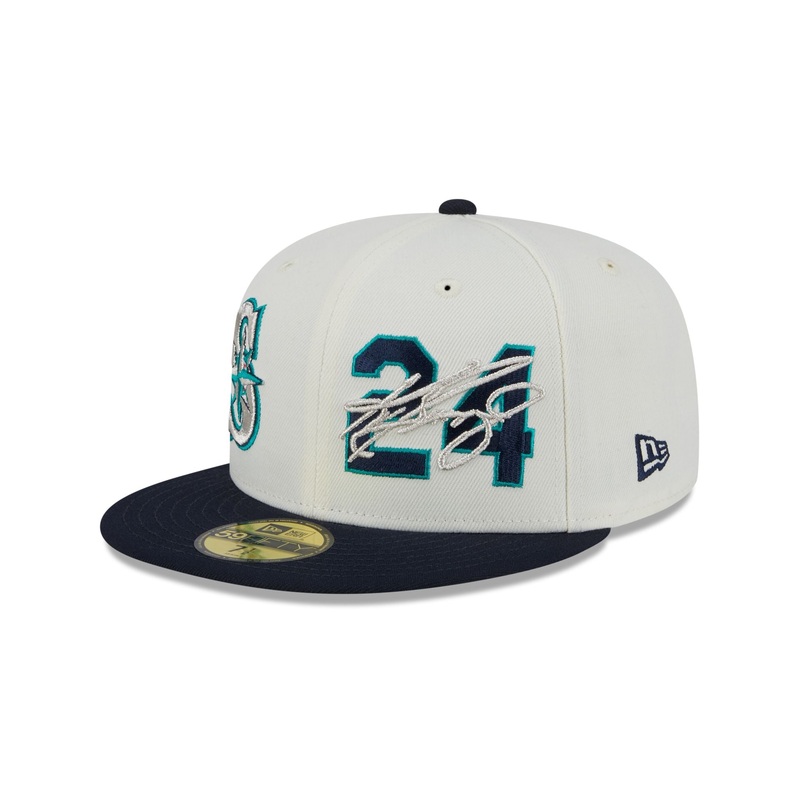 Seattle Mariners Ken Griffey Jr. Chrome White 59FIFTY Fitted Hat 7