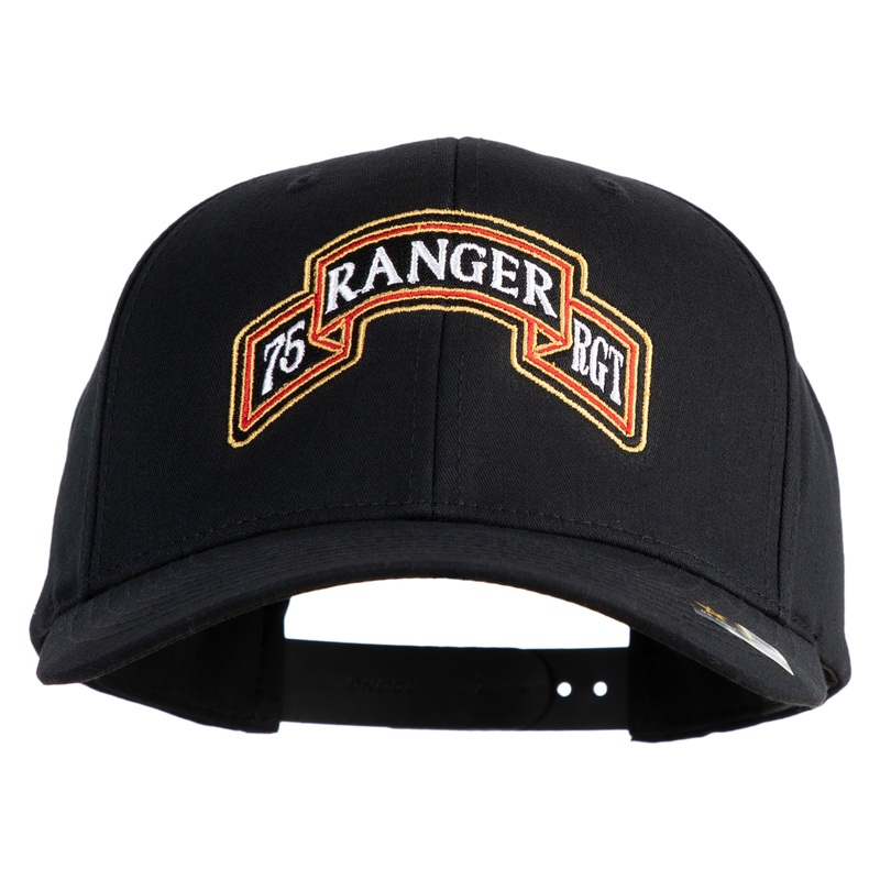 U.S. Army 75th Ranger Regiment Embroidered Retro Cotton Blend Snapback Cap Black One Size