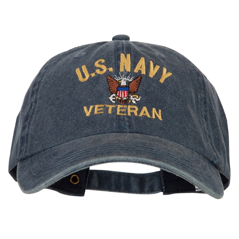 U.S. Navy Veteran Embroidered Big Size Washed Cap Navy XL-3XL