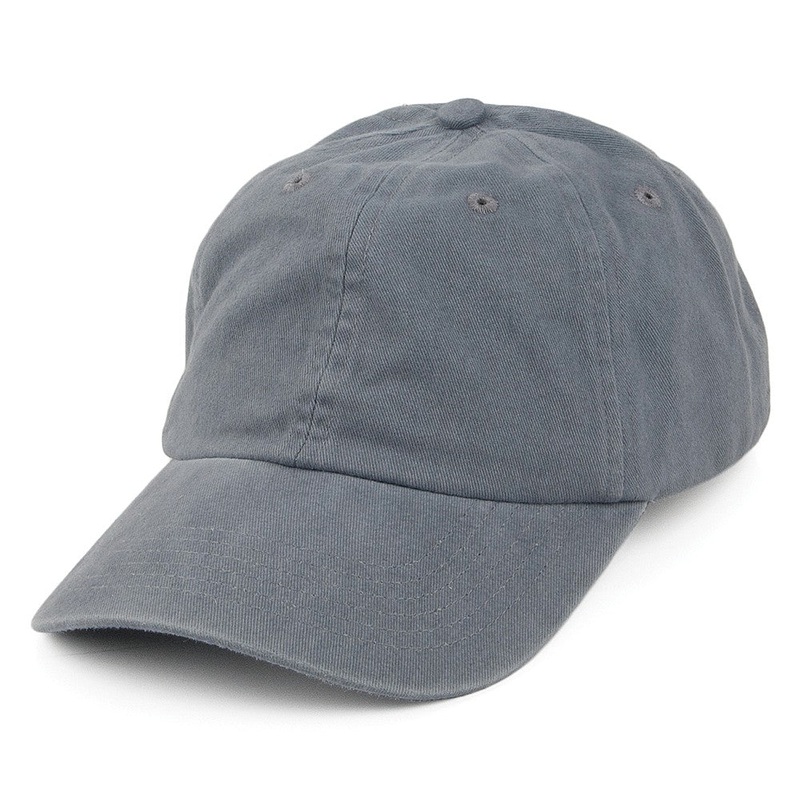 Washed Cotton Baseball Cap – Grey Adjustable
