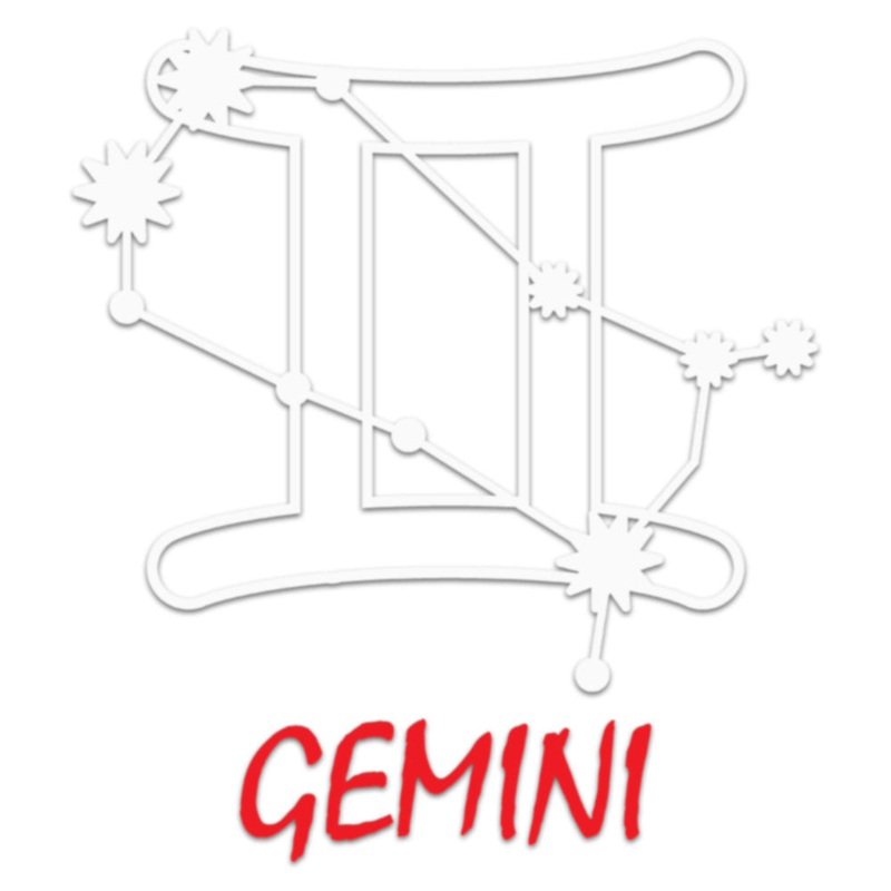 White Red Zodiac Gemini Sign Default Title One Size