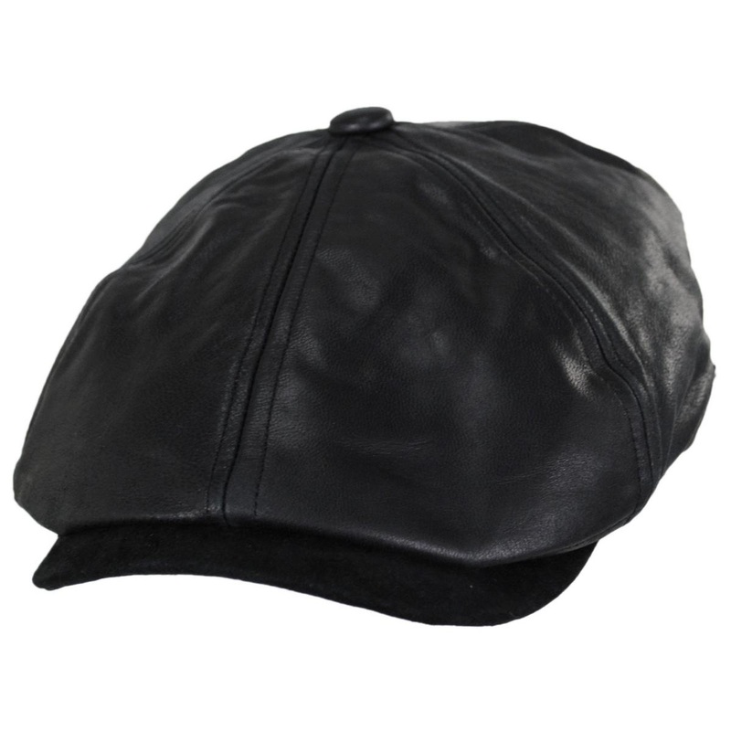 Wholesale Leather Suede Newsboy Cap B2B Pre-Pack BLACK 1S-3M-4L-3XL-1XXL
