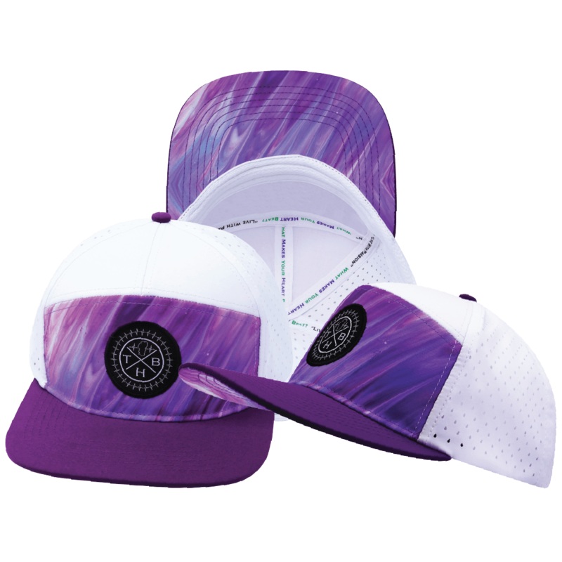 **YOUTH** Color Vibes Hat – Flat Bill – Purple Glaze – Purple / White – Laser Mesh