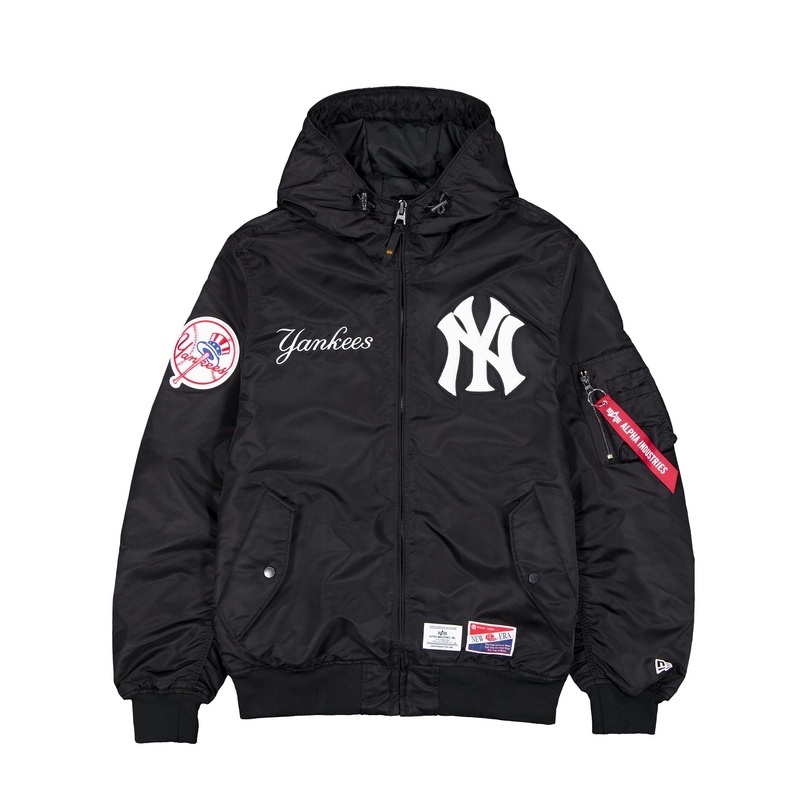 Alpha Industries x New York Yankees L-2B Hooded Bomber Jacket Black S