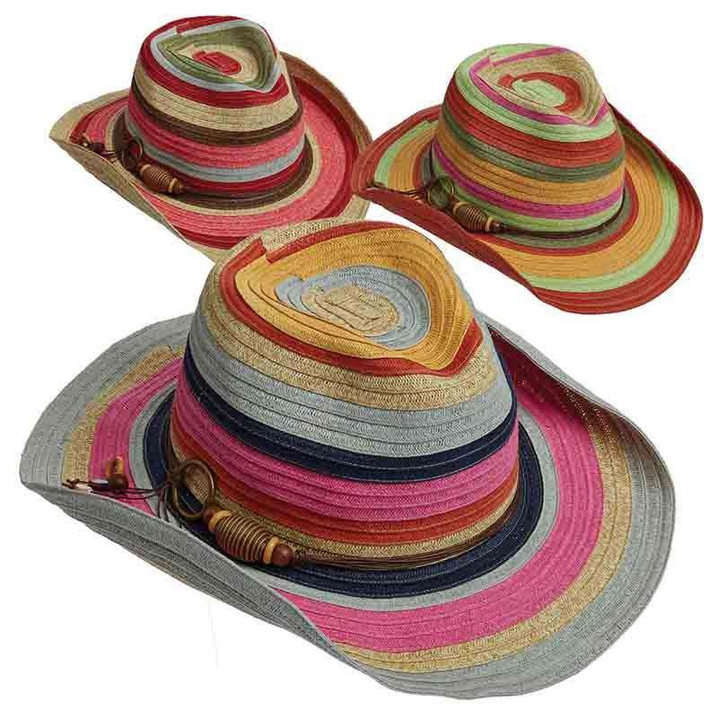 Colorful Striped Cowboy Hat – Tropical Trends Red