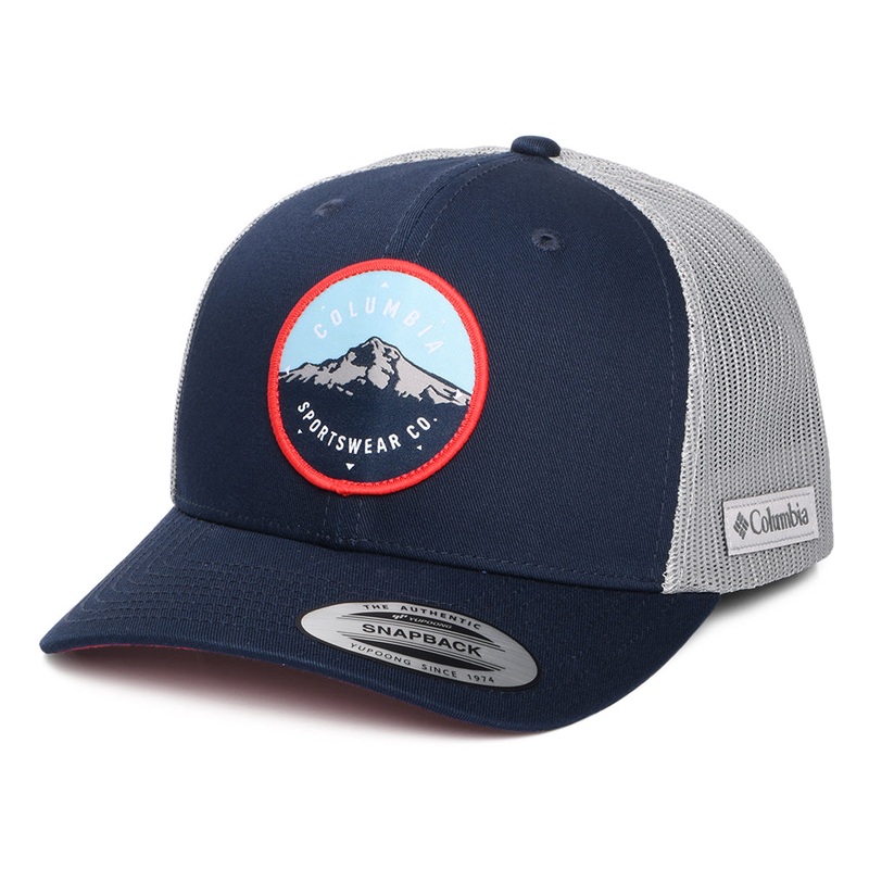 Columbia Hats Mount Hood Circle Mesh Trucker Cap – Navy-Grey Adjustable