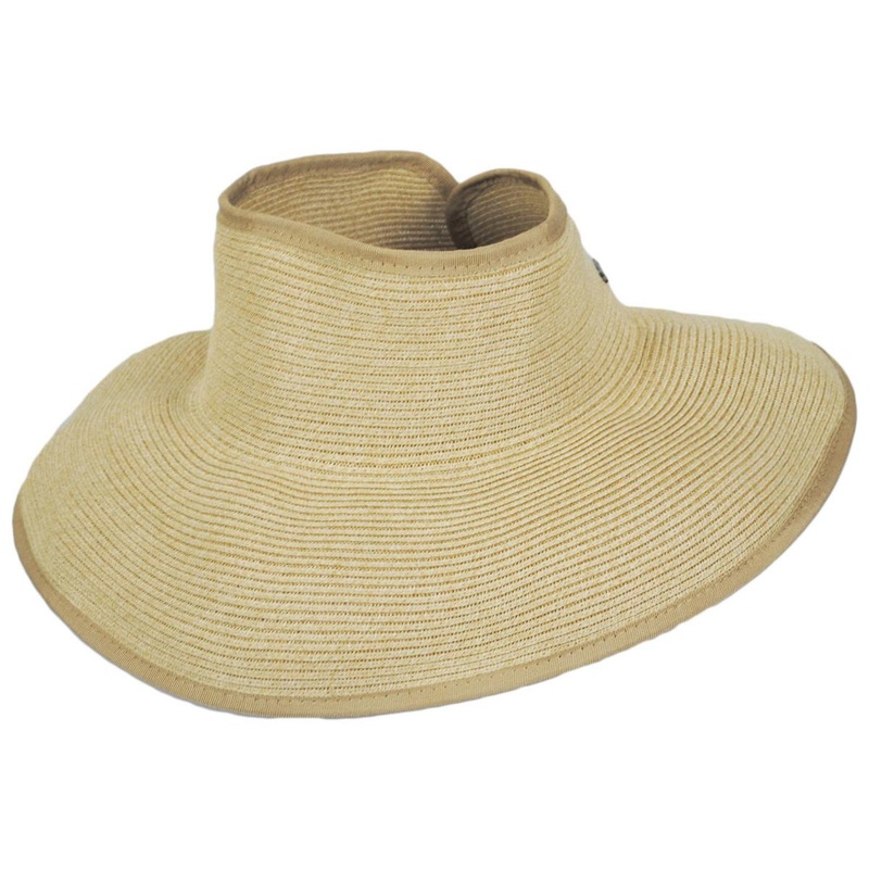 Ivy Toyo Braid Straw Rollable Visor TAN ADJUSTABLE