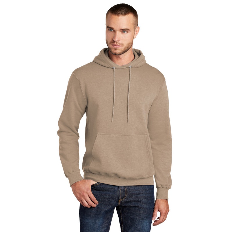 Port & Company PC78H Core Fleece Pullover Hooded Sweatshirt – Sand Sand S