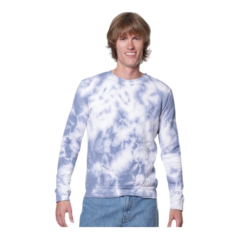 Royal Apparel 3559CTD Unisex Cloud Tie-Dye Fleece Crewneck Sweatshirt Made in USA Infiniy XS