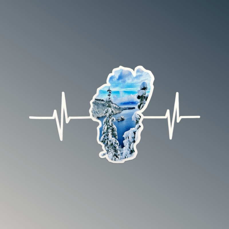 Tahoe Heartbeat – Decal – Emerald Bay Snow