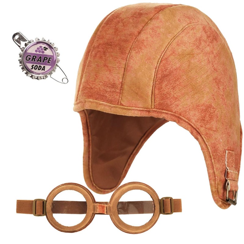 Up Aviator Hat, Googles & Grape Soda Pin Kit MULTI ONE SIZE FITS MOST